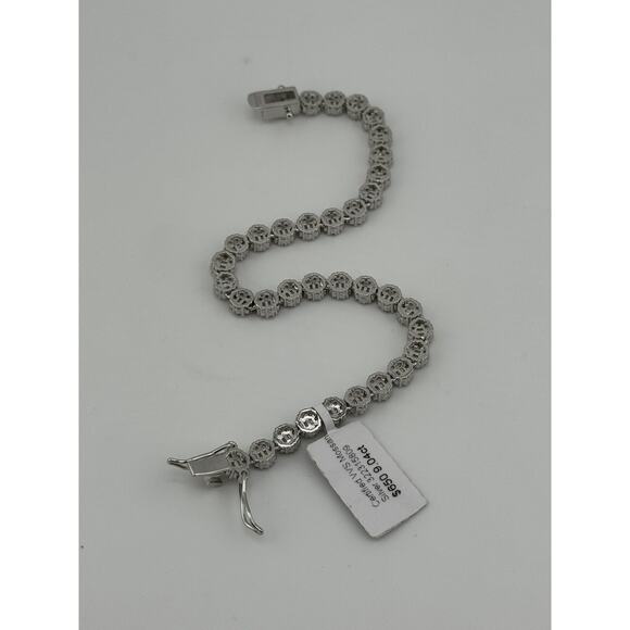 Certified VVS Moissanite 925 Sterling Silver 9.04ct Tennis Bracelet - Picture 10 of 15